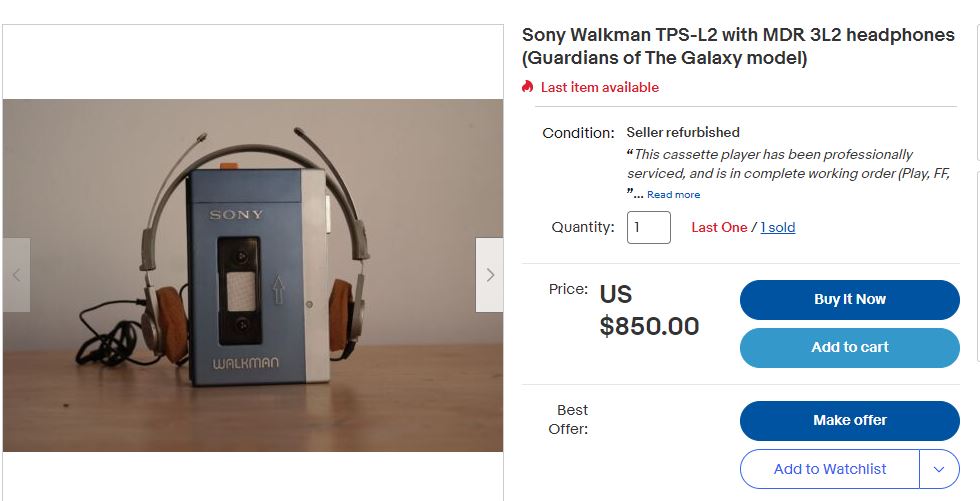 TPS-L2 cassette player price on eBay